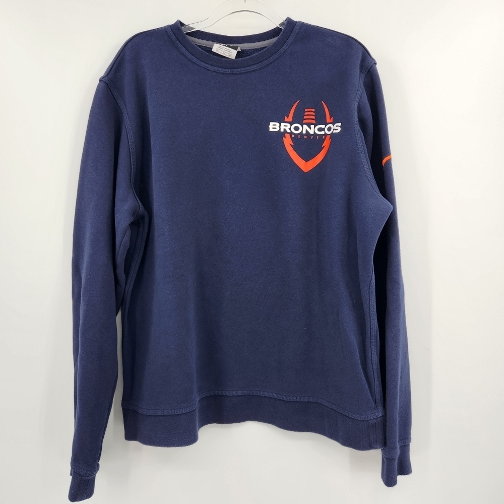 NFL Team Apparel Nike Denver Broncos Crew Sweatshirt Size XL Navy Blue